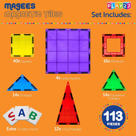 Play22 magnetic tiles triangles support creative 3D designs and spatial thinking