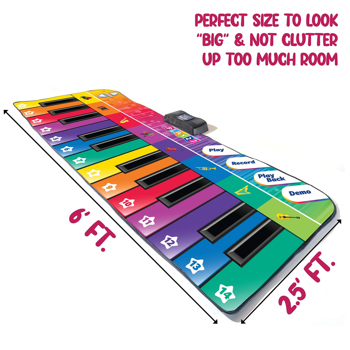 Play22 rainbow color floor mat adds vibrant appeal to playtime.