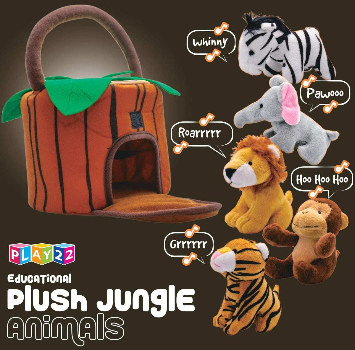 Play22 plush animals set boosts early color and sound exploration