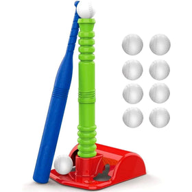 Play22 T Ball Set with 23-inch batting tee ready for at-home practice.