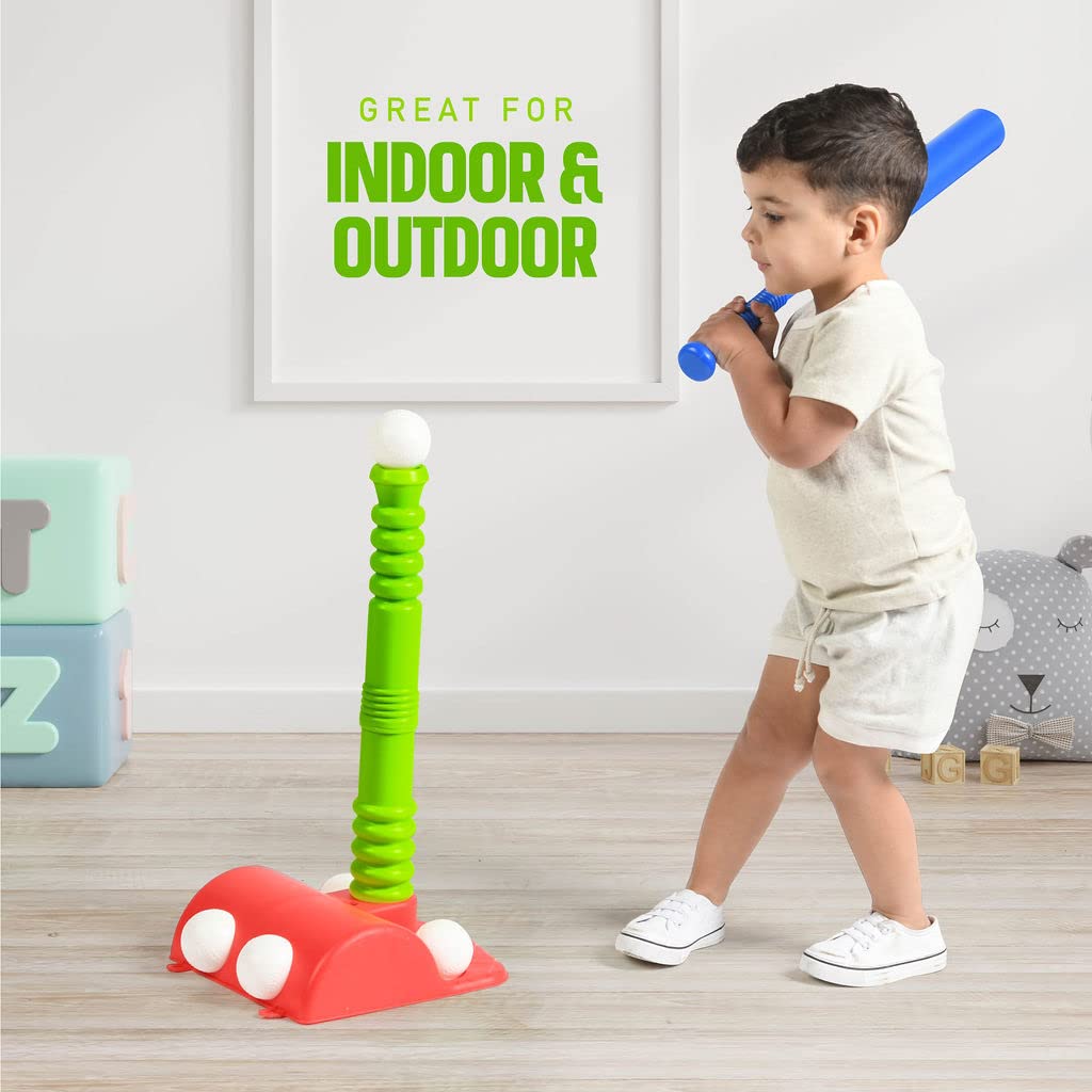 Play22 T Ball Set tee-ball stand designed for compact storage.