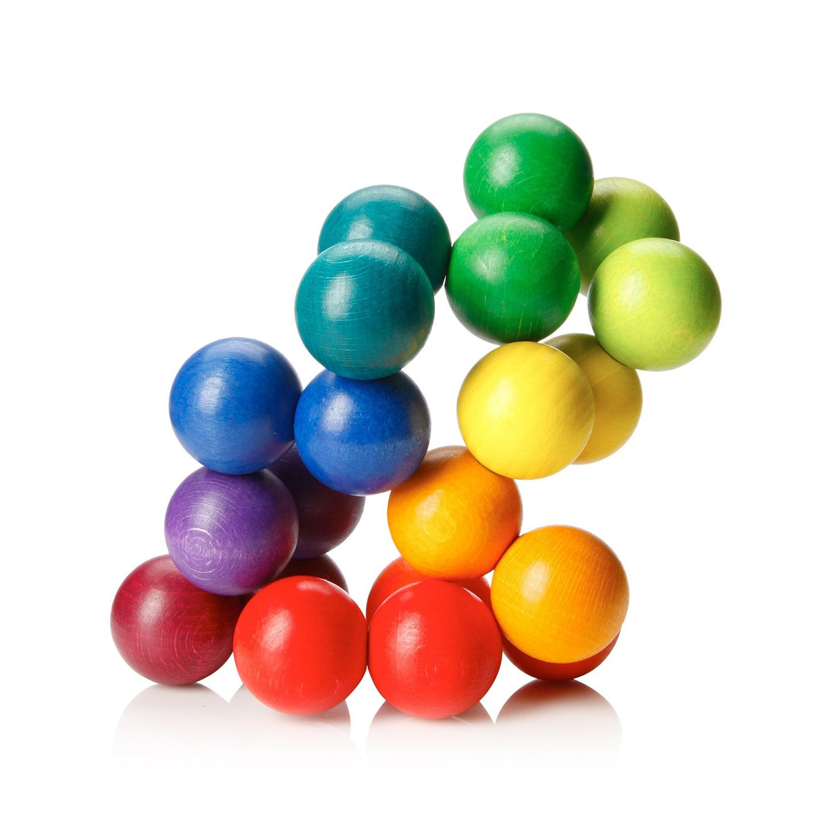 Playable Art Ball Rainbow 20 compact beech wood finish adds warmth.