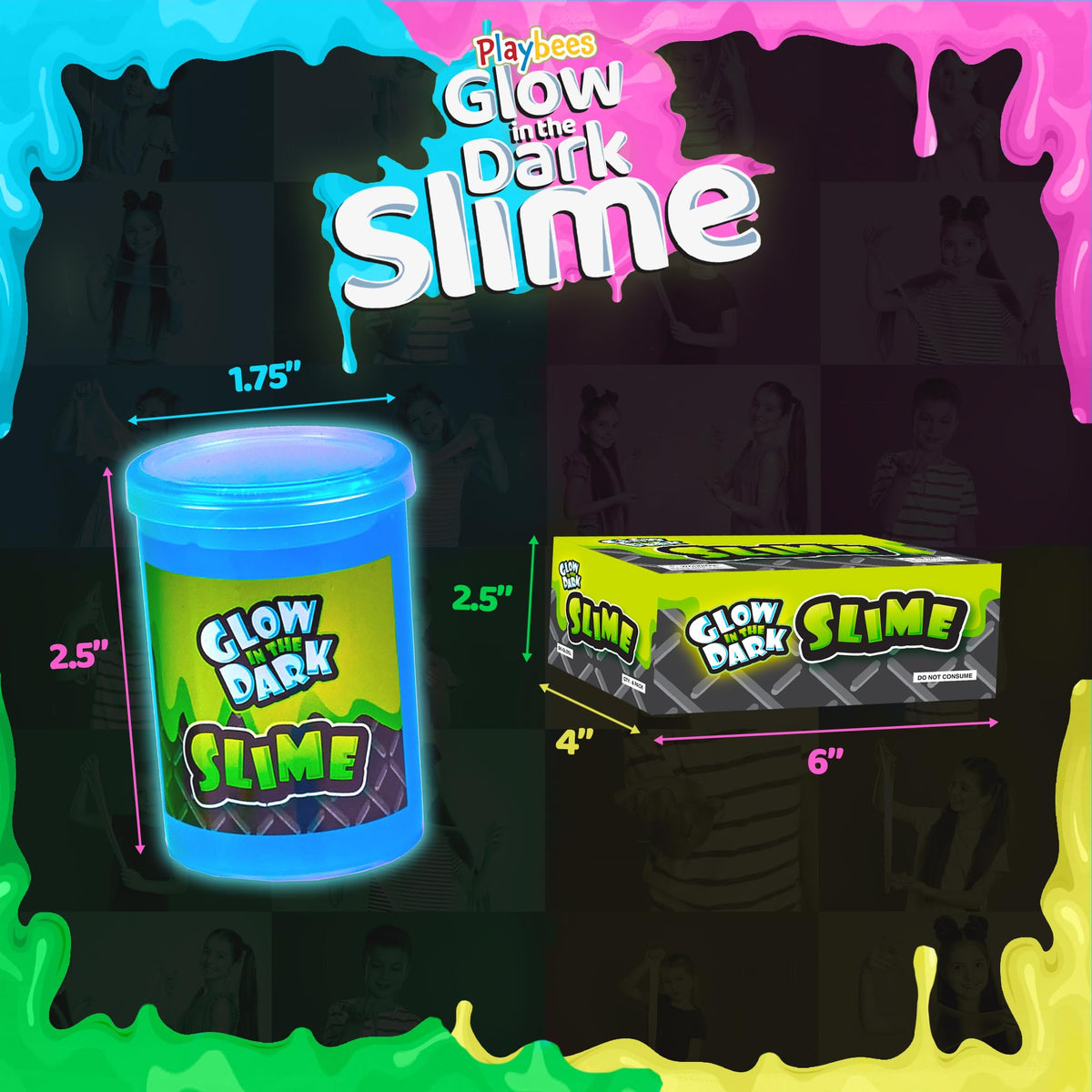 Playbees BPA-free container slime barrel keeps contents organized and safe.