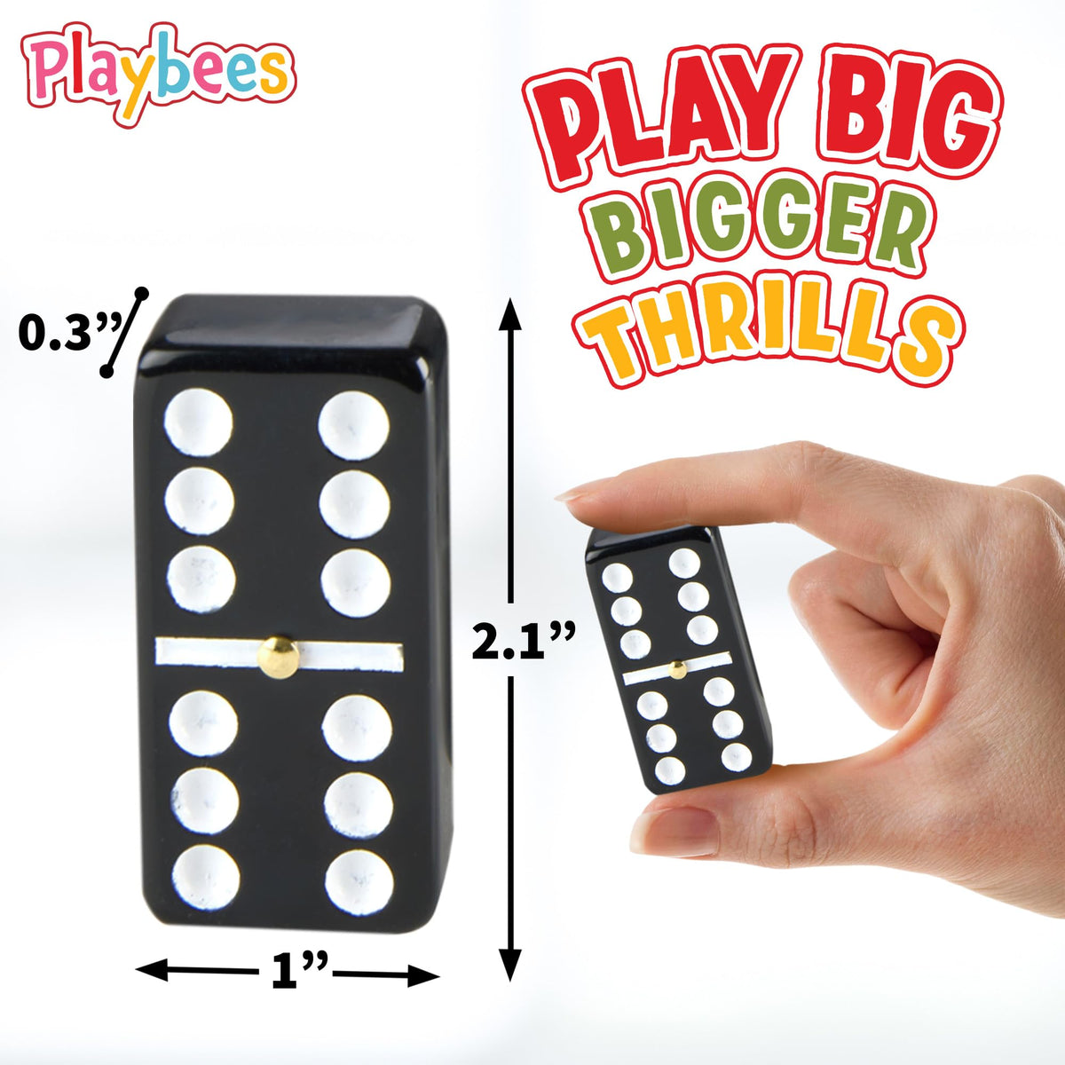 Playbees dominoes on a tray for group gameplay and learning