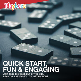 Playbees double six dominoes arranged for a traditional play setup.