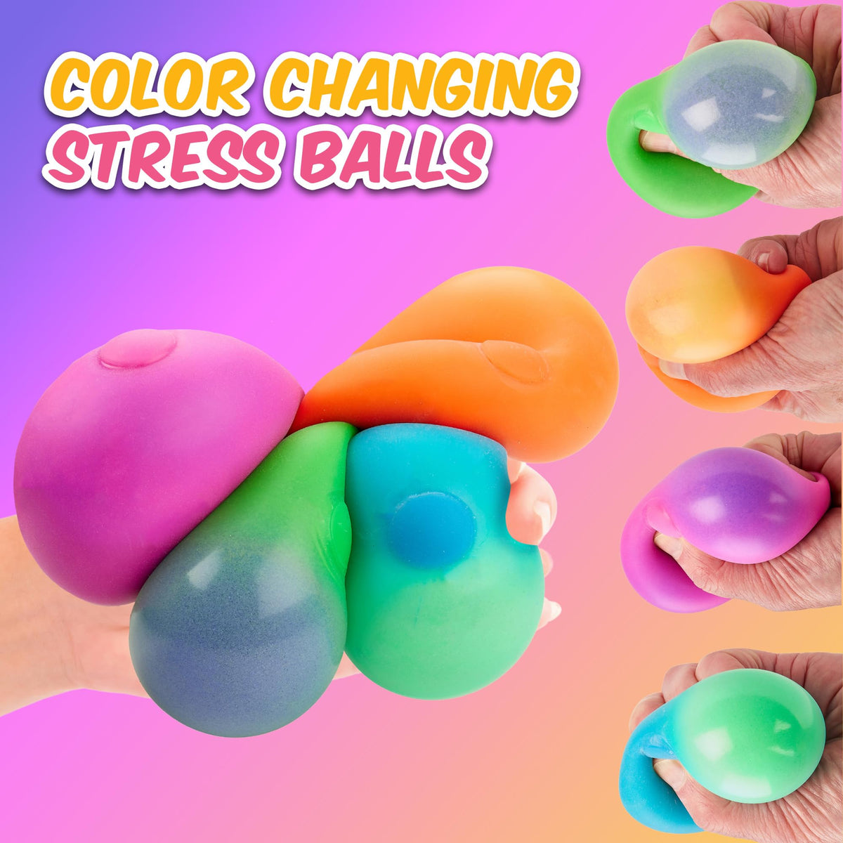 Playbees elastic sensory ball close-up shows stretch and resilience.