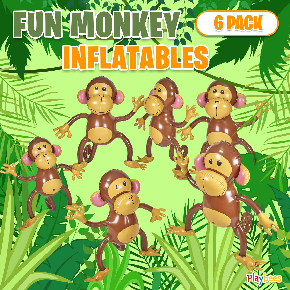 Easy-hang tab on Playbees monkey for quick display at events.