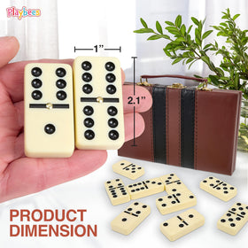 Close-up of Playbees jumbo dominoes with gold spinners for premium detail