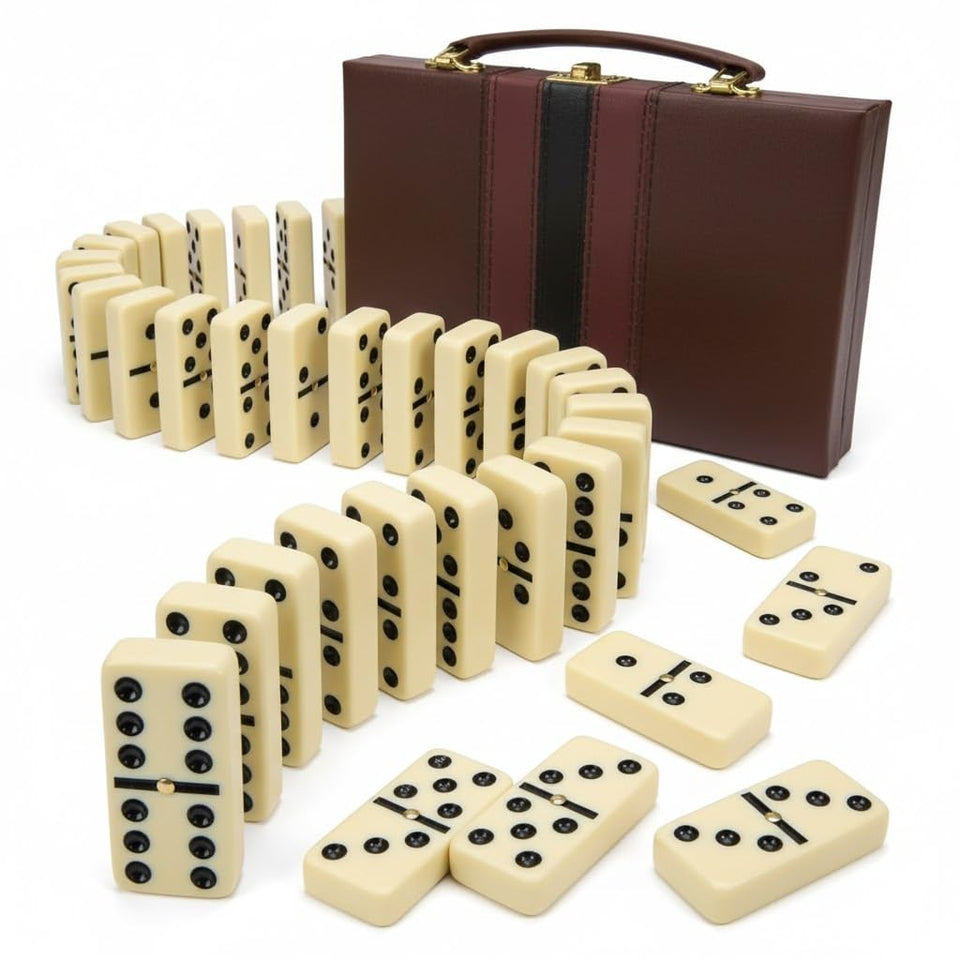 Playbees jumbo dominoes tiles in white for classic family game night