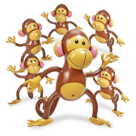 Playbees 27-inch inflatable monkey as a bold safari party centerpiece.