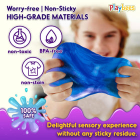 Playbees Mini Galaxy Slime kids at play demonstrate tactile, sensory fun.