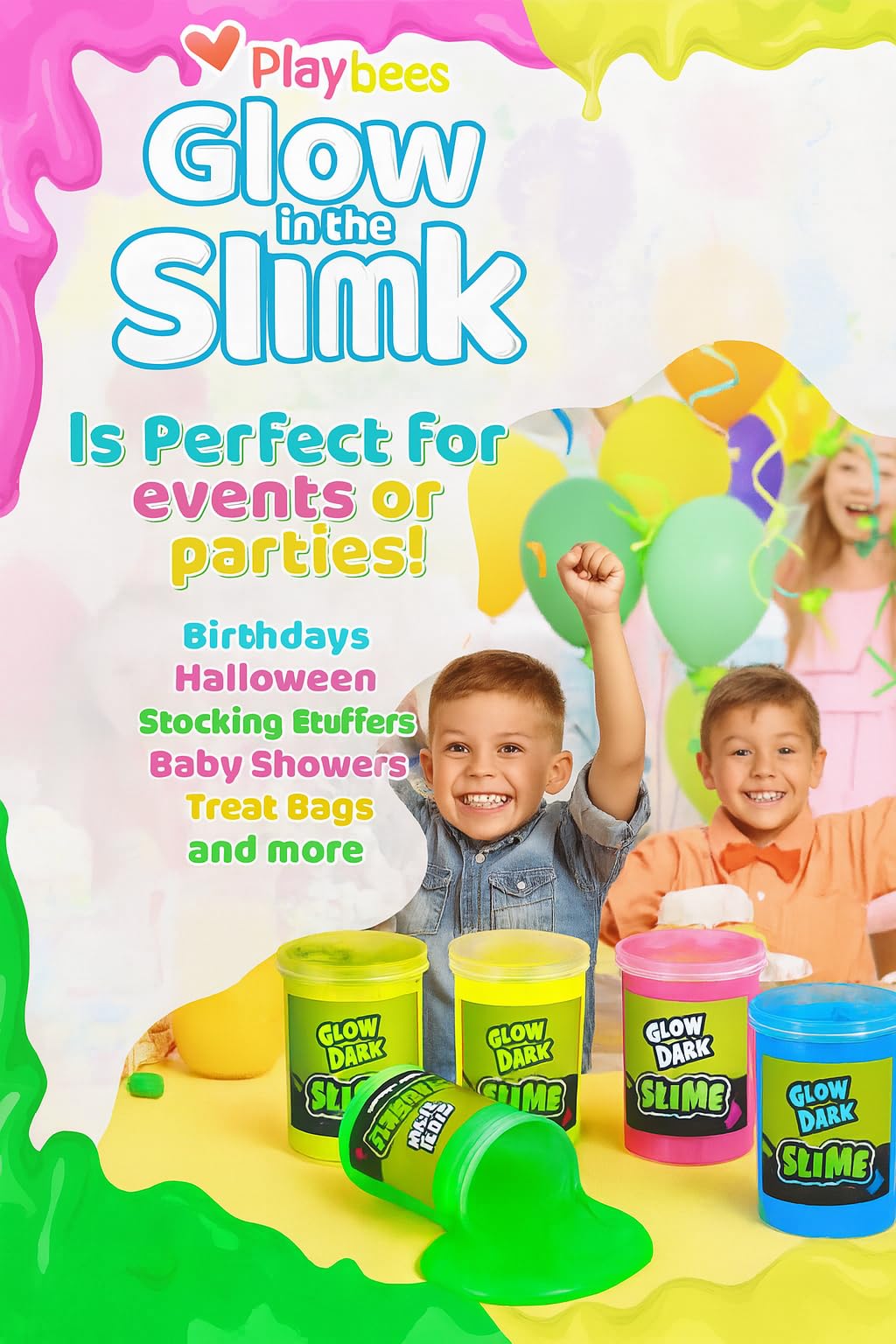 Playbees party-favors slime bulk pack ideal for birthdays and events.