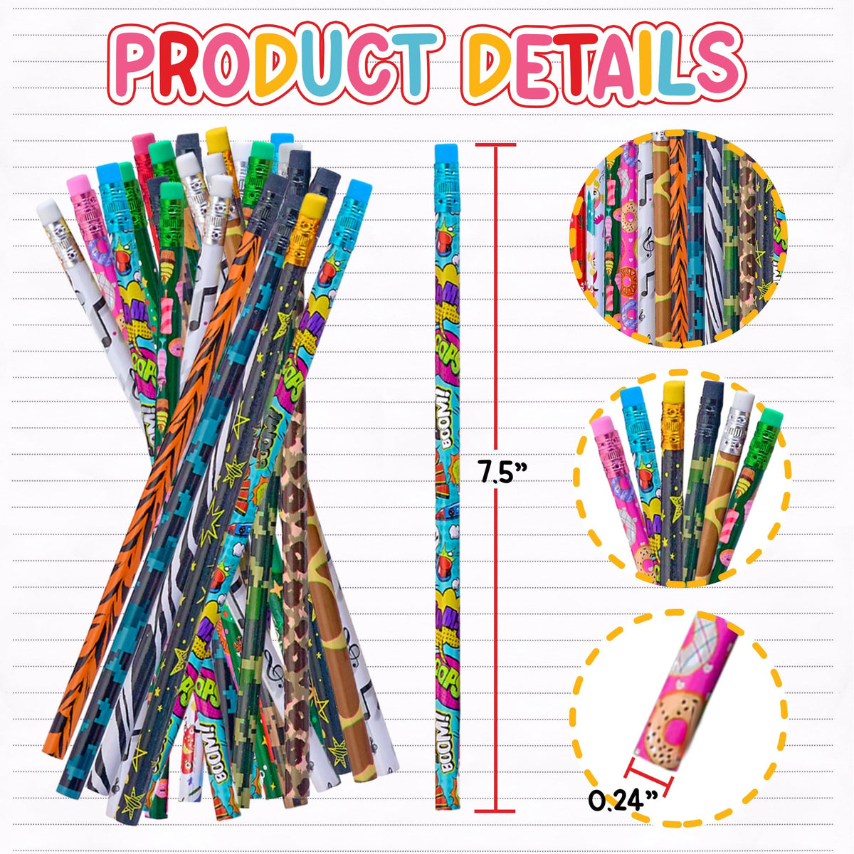 Playbees HB2 pencil featuring break-resistant graphite for daily use.