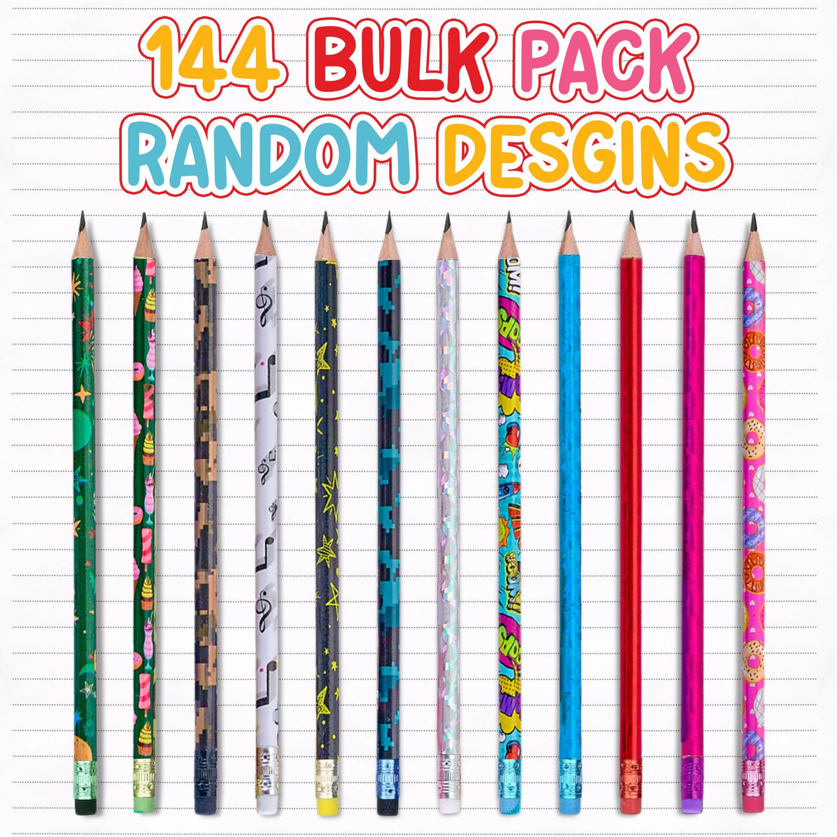 Playbees HB2 color-pack pencils set with 144 pieces for art and notes.