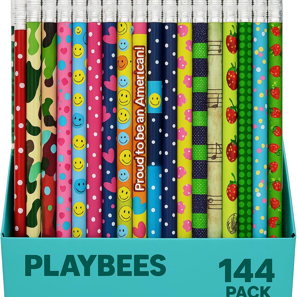 Playbees Premium HB2 pencil with pre-sharpened tip for quick classroom writing.