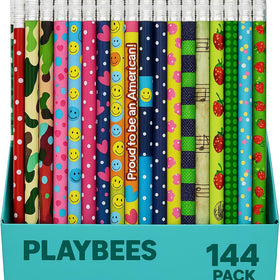 Playbees Premium HB2 pencil with pre-sharpened tip for quick classroom writing.