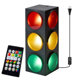 Playbees Traffic Light Lamp at 12-25 inches with bright multicolor LEDs for playful decor.