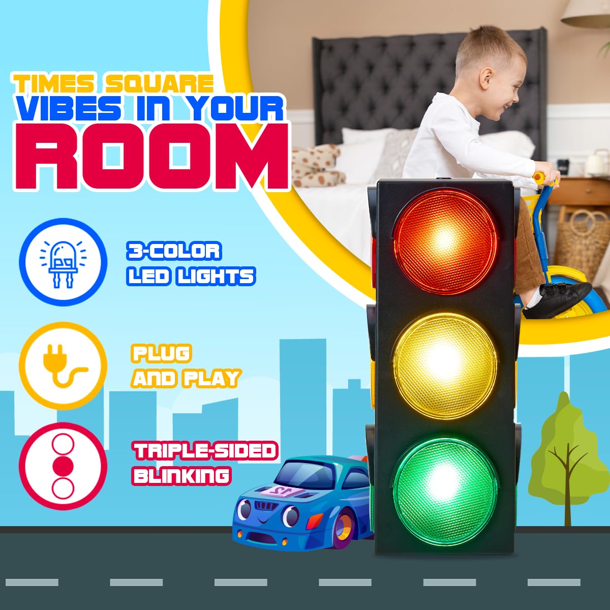 Playbees Traffic Light Lamp used as classroom tool for learning activities.