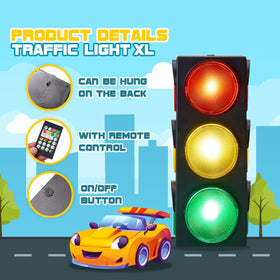 Playbees Traffic Light Lamp remote control enabling easy color changes.