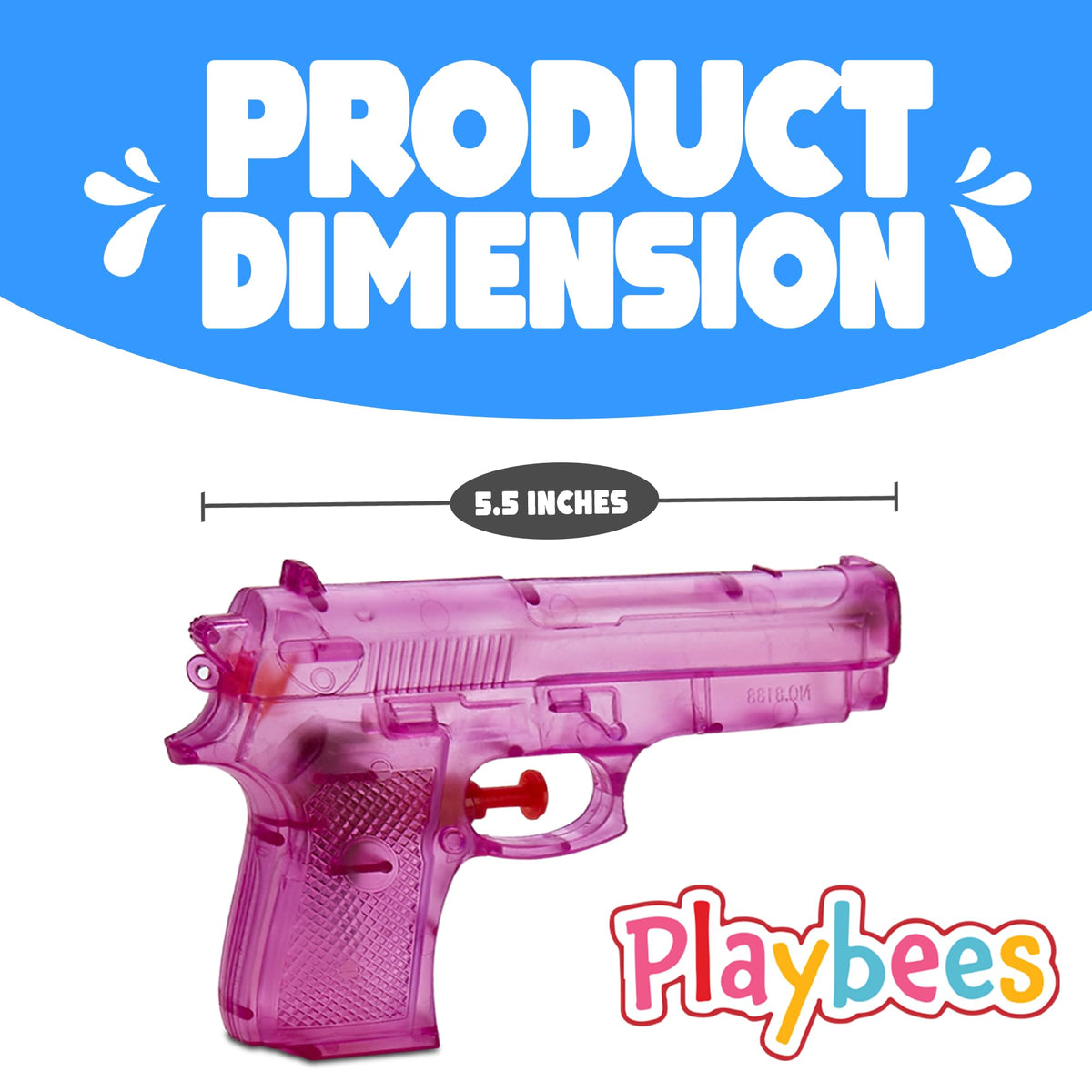 Playbees Water Blaster transparent body closeup shows water level for quick reference