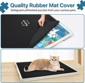 Playboda protective natural rubber mat keeps puzzle pieces in place.