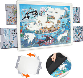 Playboda puzzle board rotating base enables 360° access for easy piece placement.