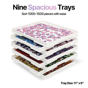 Playboda puzzle trays stackable design demonstrating smooth stacking