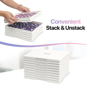 Playboda puzzle trays white background enhances visibility of colors and shapes
