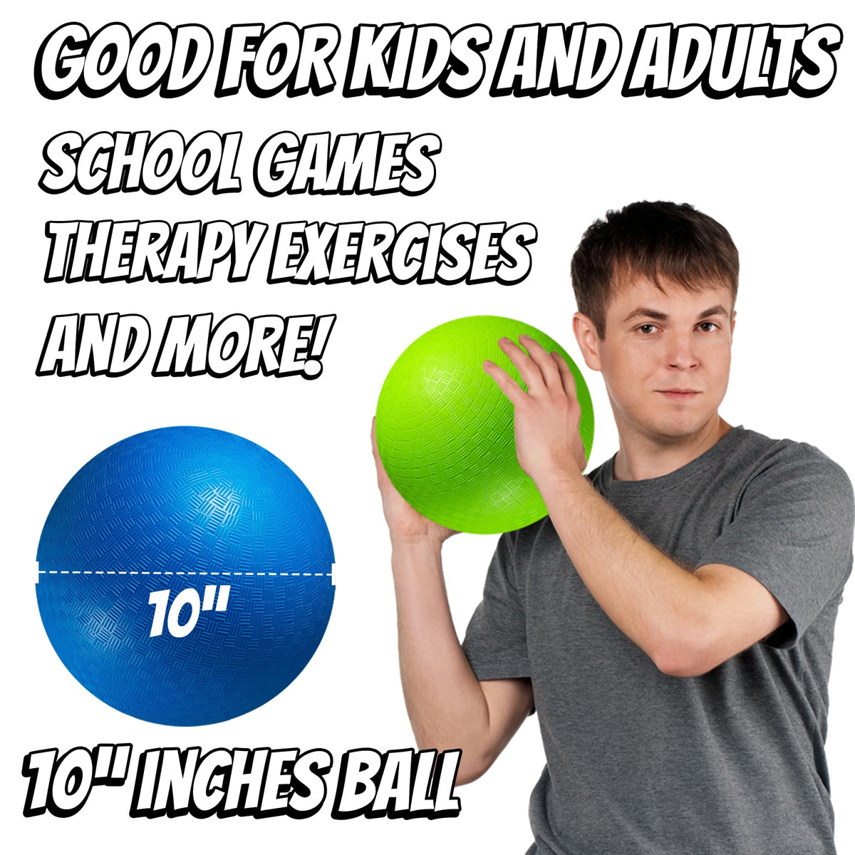 PlayBolt yellow 10-inch kickball close-up showing sturdy PVC construction