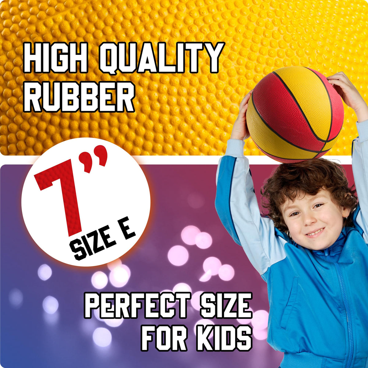 Compact basketball compatible with arcade-style games.