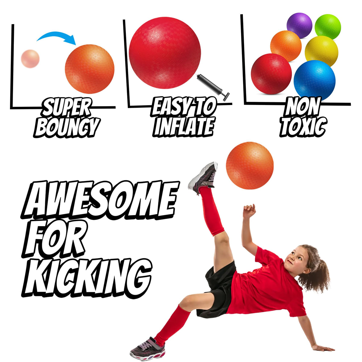 PlayBolt 10-inch kickball ready for indoor and outdoor use in classrooms or backyards