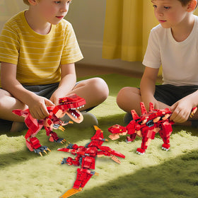 PLAYBRIX detailed dinosaur models support STEM skill development.