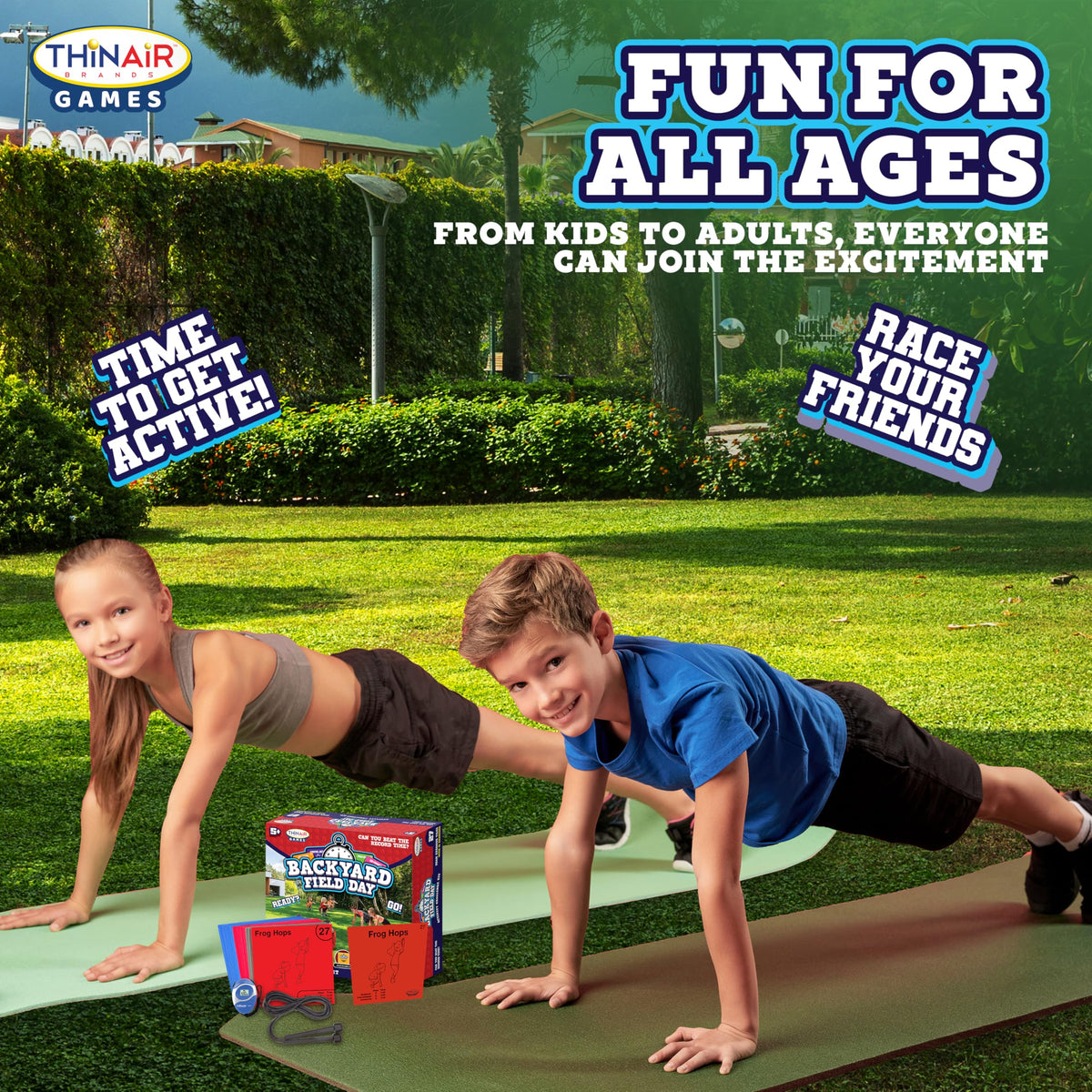 Playful Minds Backyard Field Day setup layout: versatile arrangement for backyard events.