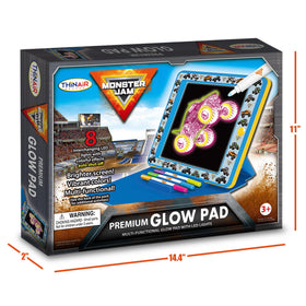 Playful Minds Monster Jam Glow Pad easel cover shown for hands-free crafting