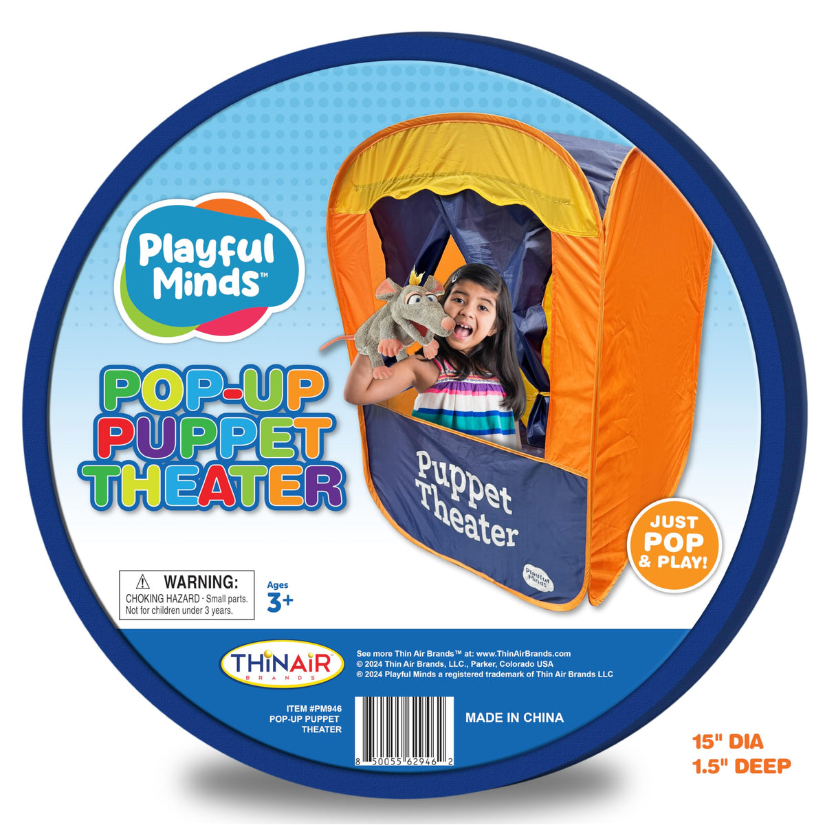 Playful Minds portable pop-up design enables fast play sessions anywhere.