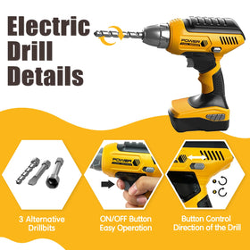 Playhiland interchangeable bits for pretend drill, enabling varied construction play.