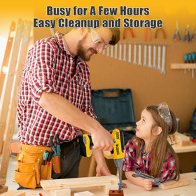 Playhiland portable carrying case keeps tools organized for easy cleanup.