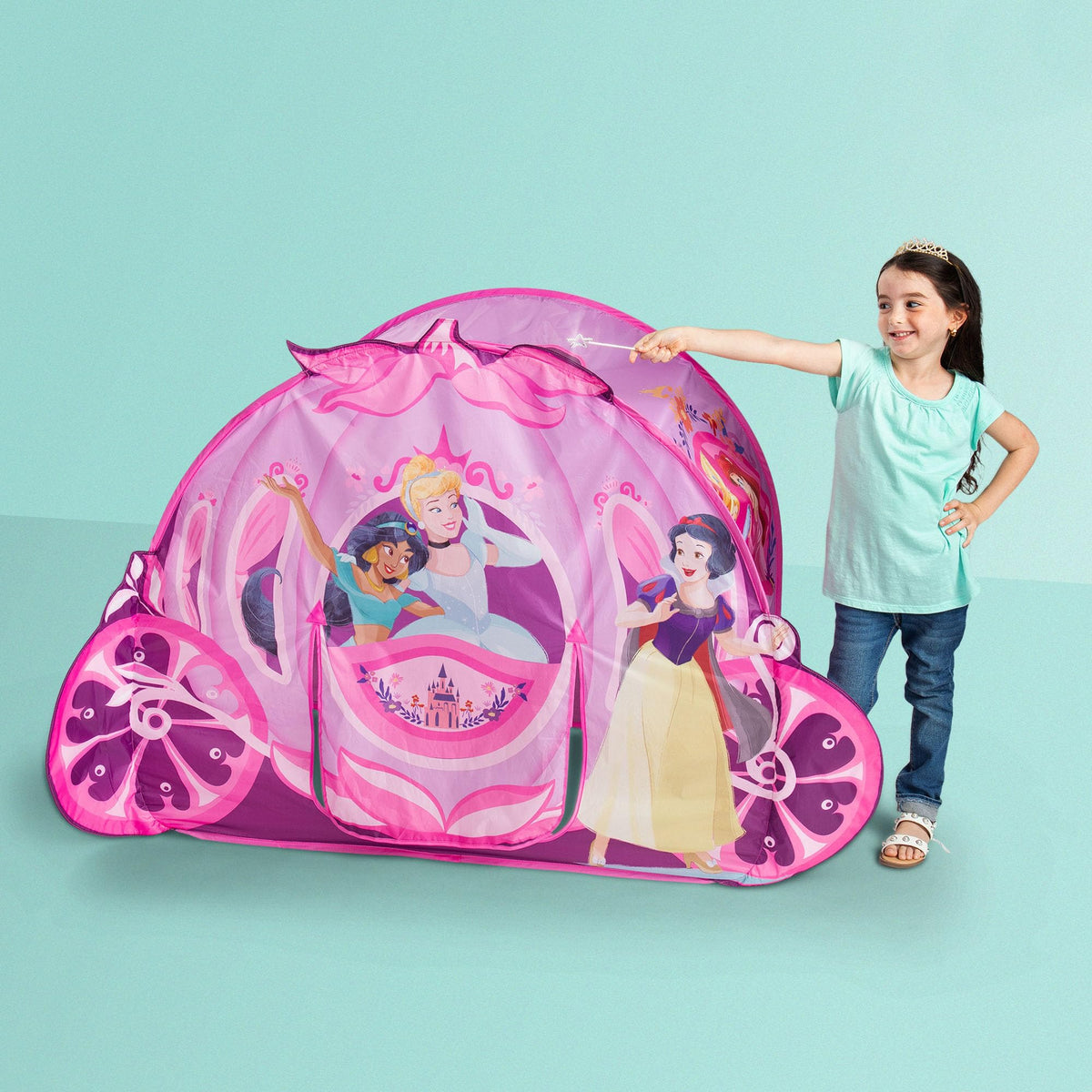 Playhut Disney Princess Carriage Crawl Through accessory included to boost magical pretend adventures