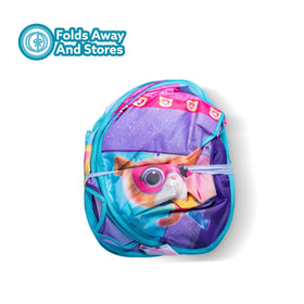 Playhut SuperKitties Purr N Play Playhouse taffeta material emphasizes durability and quick setup.