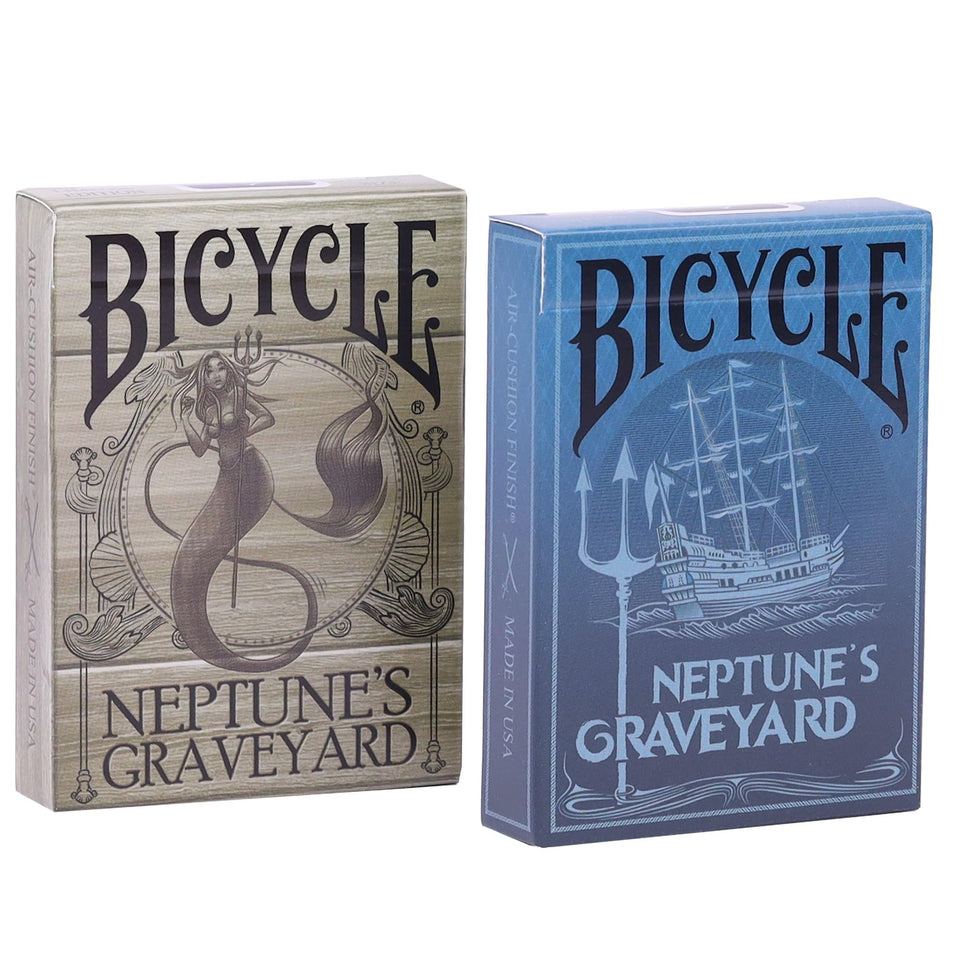 Neptune's Graveyard Bicycle front by PLAYING CARD DECKS.COM, ideal for ocean-themed party vibes.