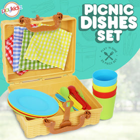 Playkidiz picnic basket carry case keeps pieces organized for travel.