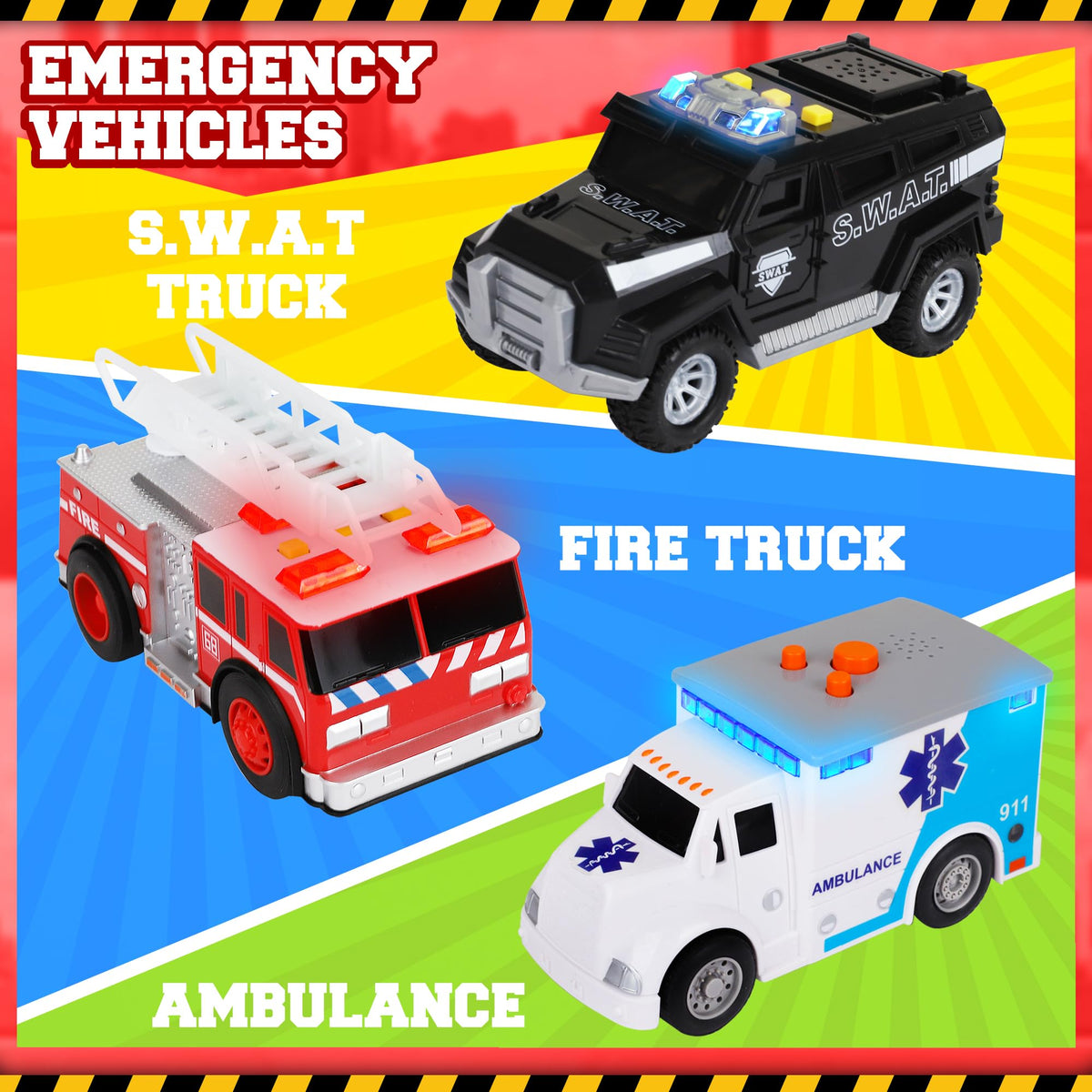 Playkidiz ambulance with sirens promotes quick pretend medical rescues