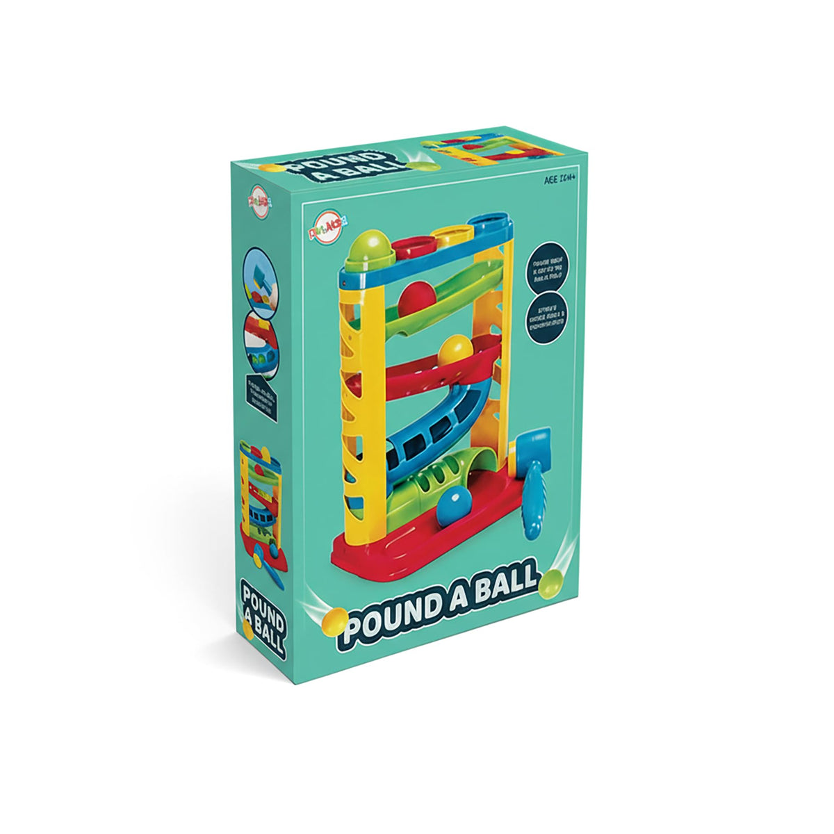 Playkidz pound a ball bottom tray capturing cascading motion.