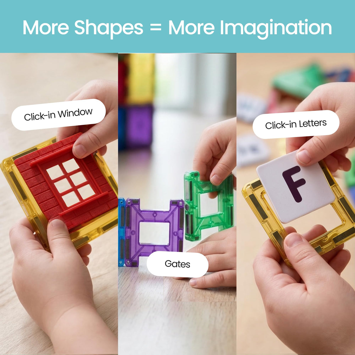 Playmags ABC learning tiles highlight letters during hands-on literacy play