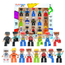 Playmags community figures group for magnetic tile play and collaborative building.