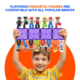 Rotatable head feature on a Playmags figure for expressive storytelling.