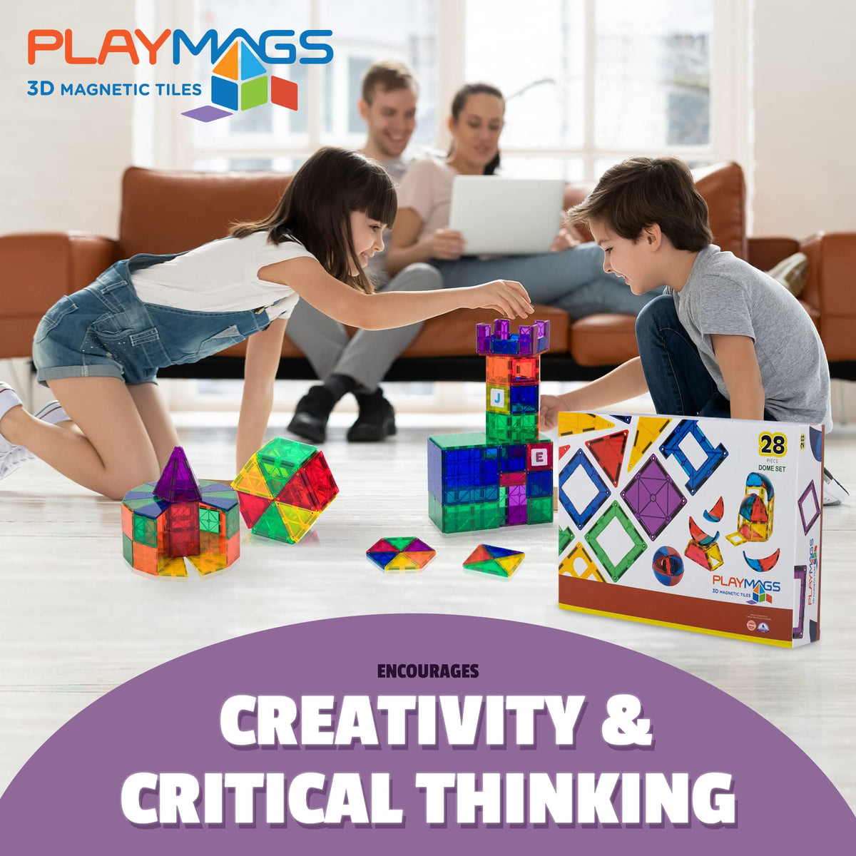 Playmags Half Hexagon tiles expand geometry options for more stable arches