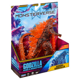 PlayMates MonsterVerse Burning Godzilla with glowing orange spines for dramatic shelf presence.