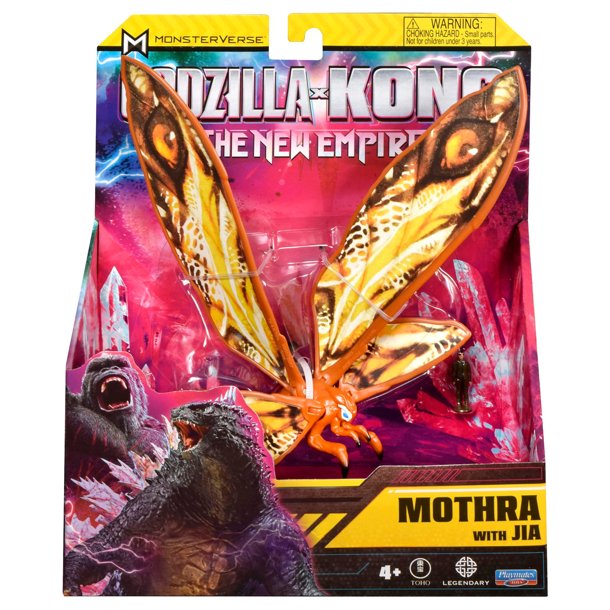 PlayMates Mothra with Jia wing detail adds color to shelves.
