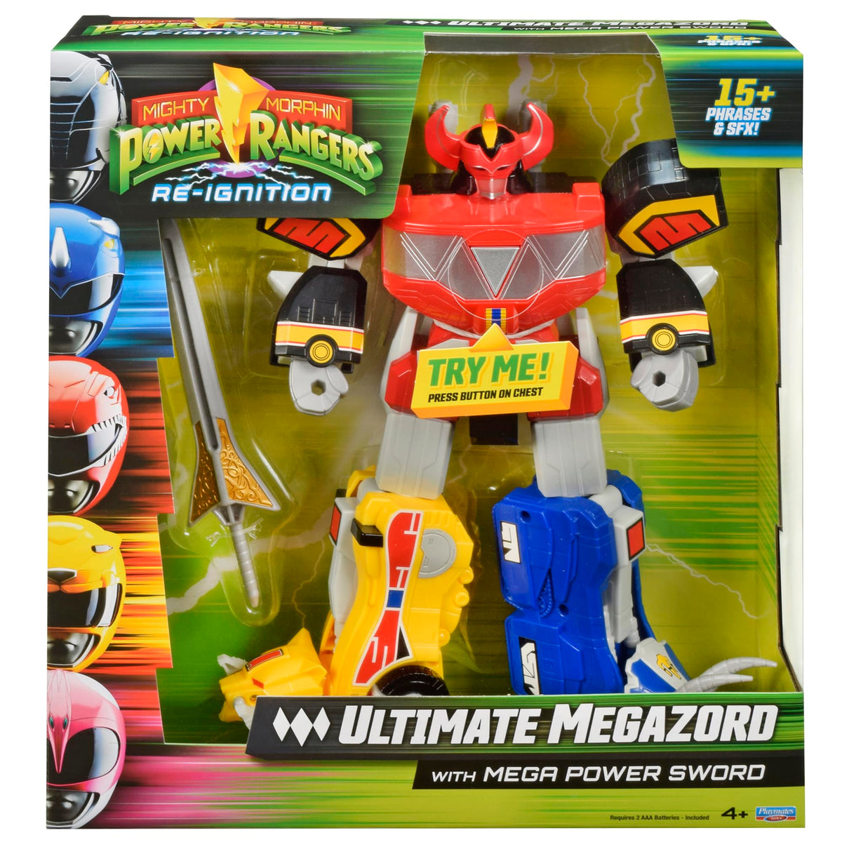 PlayMates Power Rangers Megazord with Power Mega Sword accessory included.